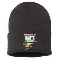 Why I Lose At Darts Funny Darts Player Sustainable Knit Beanie