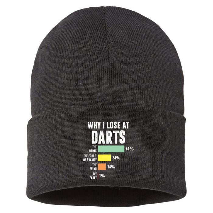 Why I Lose At Darts Funny Darts Player Sustainable Knit Beanie
