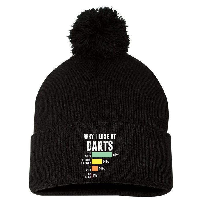 Why I Lose At Darts Funny Darts Player Pom Pom 12in Knit Beanie