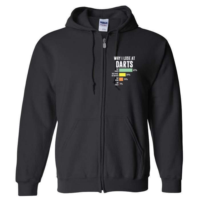 Why I Lose At Darts Funny Darts Player Full Zip Hoodie