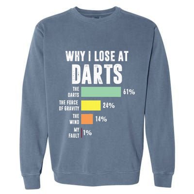Why I Lose At Darts Funny Darts Player Garment-Dyed Sweatshirt