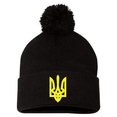 We I Love Ukraine Ukrainian Flag Proud of Ukraine Flag Gift Pom Pom 12in Knit Beanie