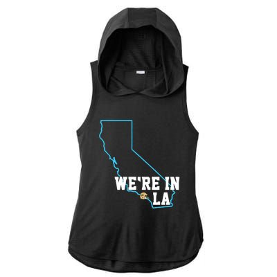 We’Re In La Ladies PosiCharge Tri-Blend Wicking Draft Hoodie Tank