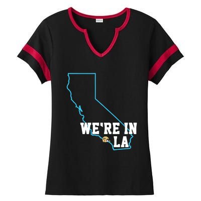 We’Re In La Ladies Halftime Notch Neck Tee