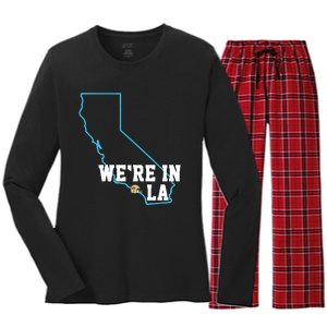 We’Re In La Women's Long Sleeve Flannel Pajama Set 