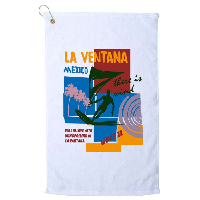 Wingfoil In La Ventana Mexico. Platinum Collection Golf Towel