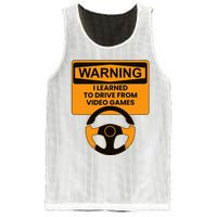 Warning I Learned To Drive From Video Games Steering Wheel Mesh Reversible Basketball Jersey Tank