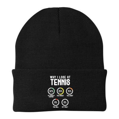 Why I Lose At Tennis Cute Percentage Tennis Player Great Gift Beanie