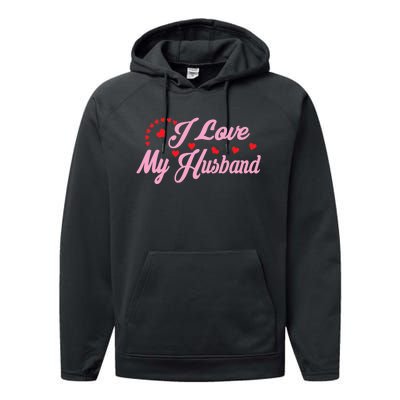 Wo I Love My Husband Wo's Coupless Performance Fleece Hoodie