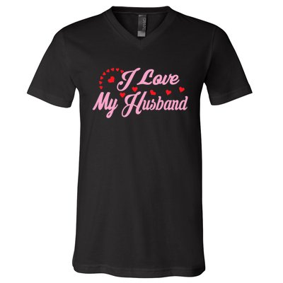 Wo I Love My Husband Wo's Coupless V-Neck T-Shirt