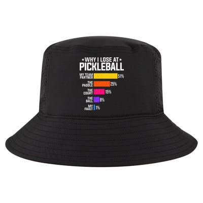 Why I Lose At Pickleball Humor Funny Pickleballers Cool Comfort Performance Bucket Hat
