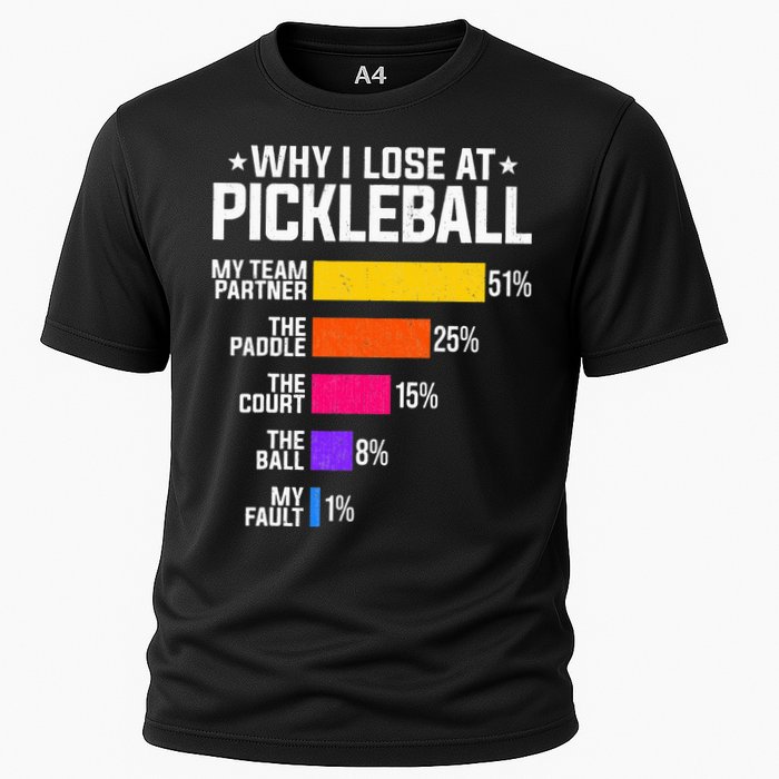 Why I Lose At Pickleball Humor Funny Pickleballers Cooling Performance Crew T-Shirt