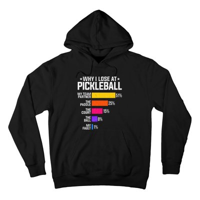 Why I Lose At Pickleball Humor Funny Pickleballers Hoodie