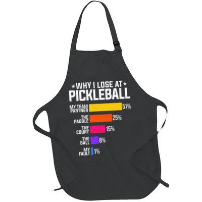Why I Lose At Pickleball Humor Funny Pickleballers Apron