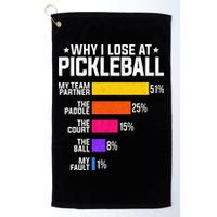 Why I Lose At Pickleball Humor Funny Pickleballers Golf Towel