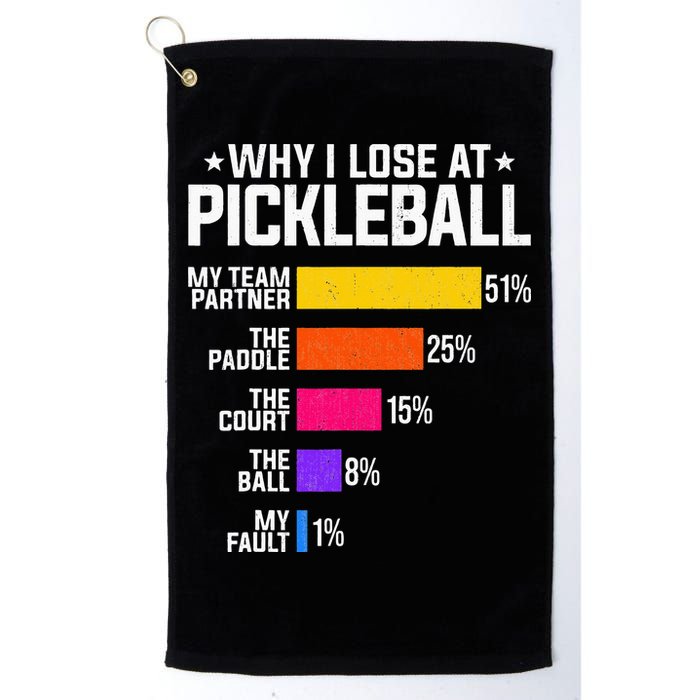 Why I Lose At Pickleball Humor Funny Pickleballers Golf Towel