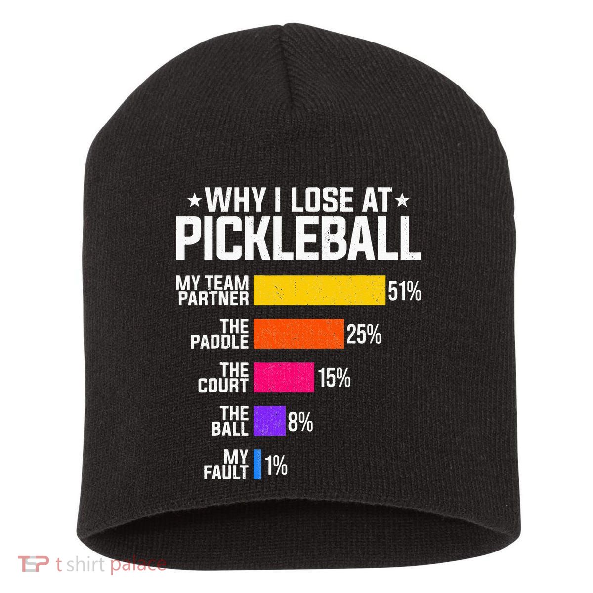 Why I Lose At Pickleball Humor Funny Pickleballers Short Acrylic Beanie