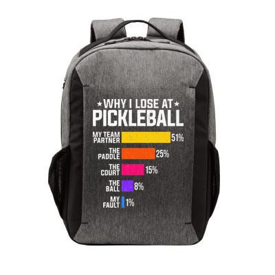 Why I Lose At Pickleball Humor Funny Pickleballers Vector Backpack