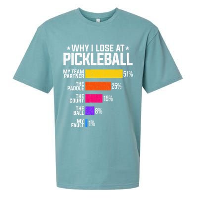 Why I Lose At Pickleball Humor Funny Pickleballers Sueded Cloud Jersey T-Shirt