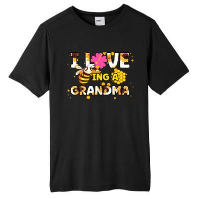 Womens I Love Being A Grandma Sunflower Bee Mother's Day Cute Cool Tall Fusion ChromaSoft Performance T-Shirt