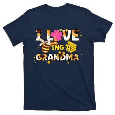 Womens I Love Being A Grandma Sunflower Bee Mother's Day Cute Cool T-Shirt