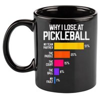 Why I Lose At Pickleball Humor Funny Pickleballers 11oz C Handle Ceramic Mug