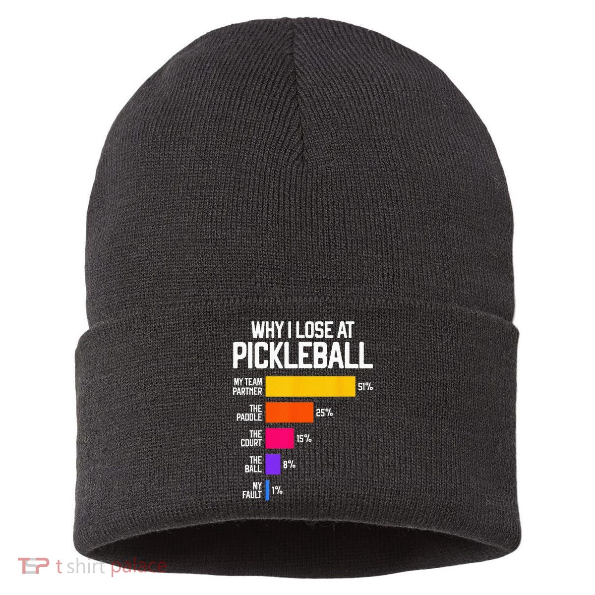 Why I Lose At Pickleball Humor Funny Pickleballers Sustainable Knit Beanie