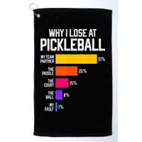 Why I Lose At Pickleball Humor Funny Pickleballers Golf Towel