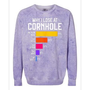 Why I Lose At Cornhole Humor Toss Like A Boss Colorblast Crewneck Sweatshirt