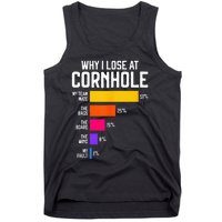 Why I Lose At Cornhole Humor Toss Like A Boss Tank Top