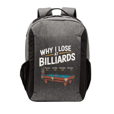 Why I Lose At Billiards Pool Player Billiard Snooker Funny Vector Backpack