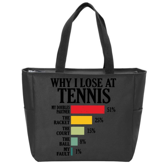 Why I Lose At Tennis Zip Tote Bag