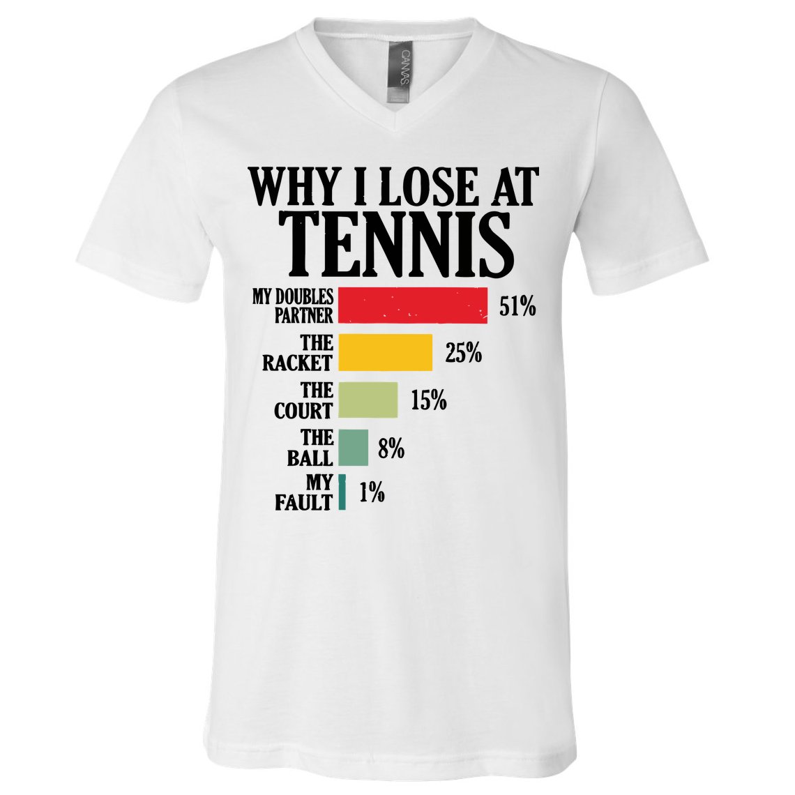 Why I Lose At Tennis V-Neck T-Shirt
