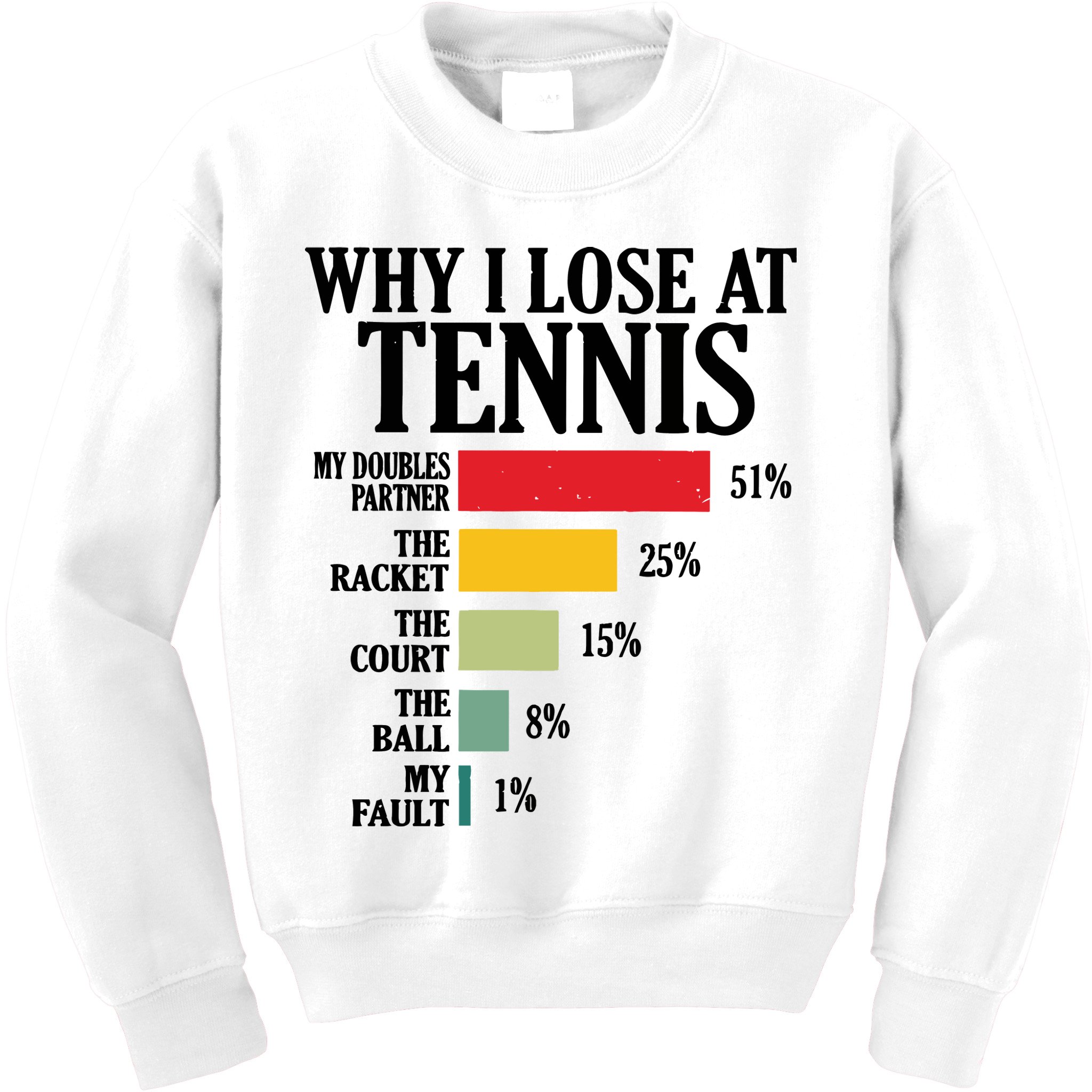 Why I Lose At Tennis Kids Sweatshirt