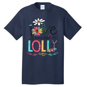 Womens I Love Being Called Lolly Sunflower Mother's Day Tall T-Shirt