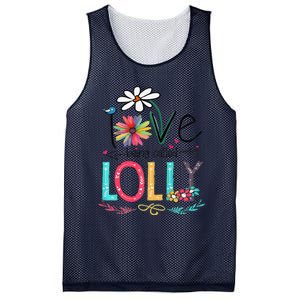 Womens I Love Being Called Lolly Sunflower Mother's Day Mesh Reversible Basketball Jersey Tank