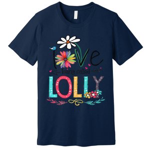 Womens I Love Being Called Lolly Sunflower Mother's Day Premium T-Shirt