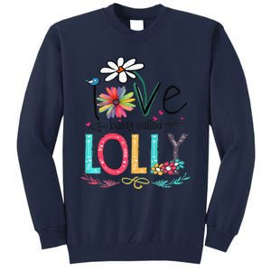 Womens I Love Being Called Lolly Sunflower Mother's Day Tall Sweatshirt