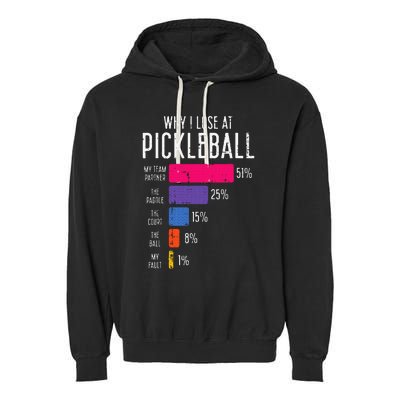 Why I Lose At Pickleball Garment-Dyed Fleece Hoodie