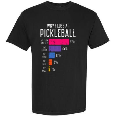 Why I Lose At Pickleball Garment-Dyed Heavyweight T-Shirt