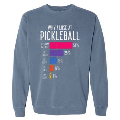 Why I Lose At Pickleball Garment-Dyed Sweatshirt