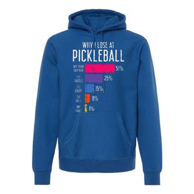 Why I Lose At Pickleball Premium Hoodie