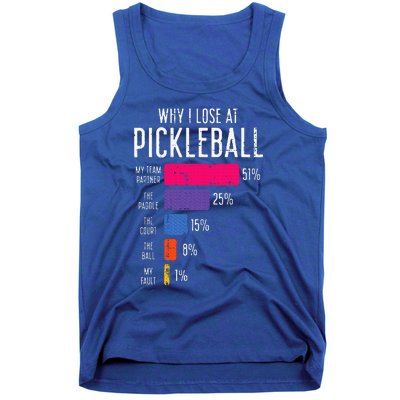 Why I Lose At Pickleball Tank Top