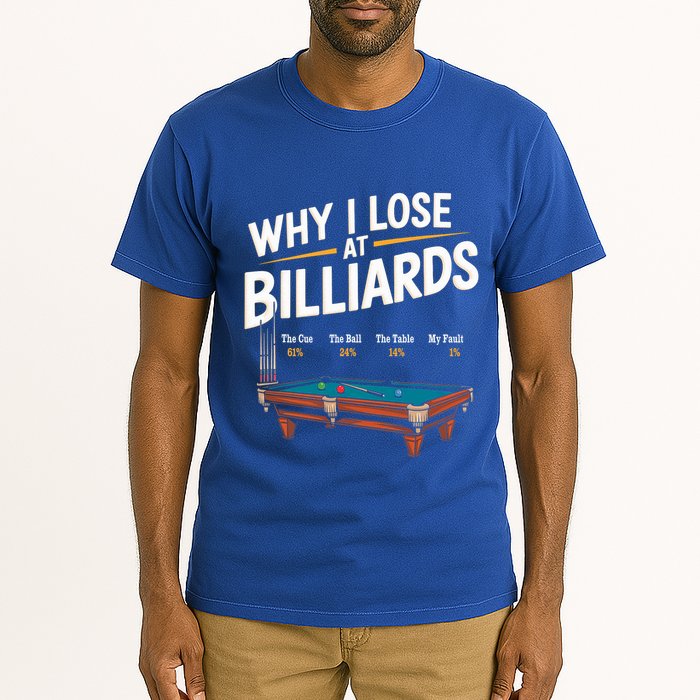 Why I Lose At Billiards Pool Player Billiard Snooker Tall T-Shirt