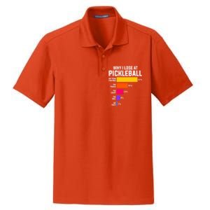 Why I Lose Pickleball: Funny Pickleball Humor Great Gift Dry Zone Grid Polo