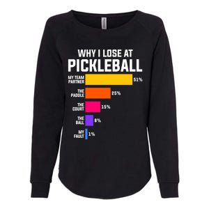 Why I Lose Pickleball: Funny Pickleball Humor Great Gift Womens California Wash Sweatshirt