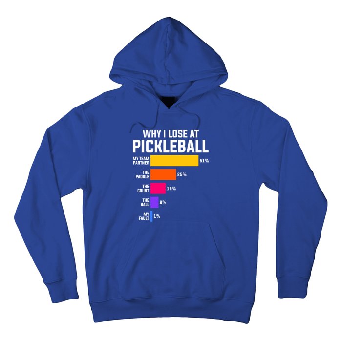 Why I Lose Pickleball: Funny Pickleball Humor Great Gift Hoodie