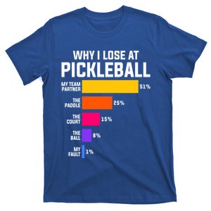 Why I Lose Pickleball: Funny Pickleball Humor Great Gift T-Shirt