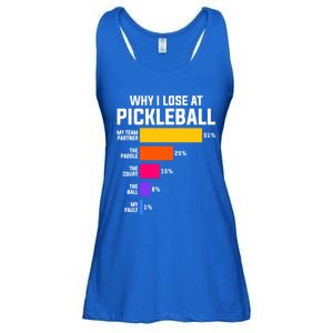 Why I Lose Pickleball: Funny Pickleball Humor Great Gift Ladies Essential Flowy Tank