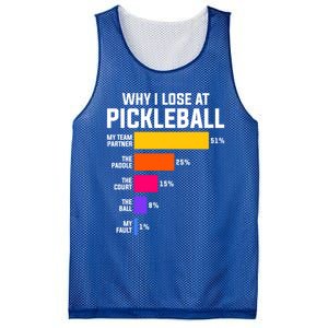 Why I Lose Pickleball: Funny Pickleball Humor Great Gift Mesh Reversible Basketball Jersey Tank